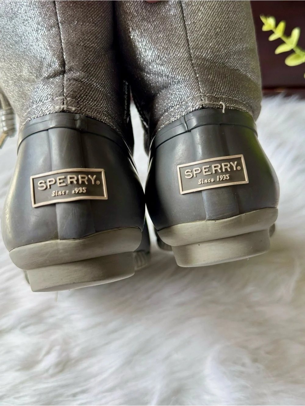 Preppy Fall Sperry Saltwater Waterproof Duck Boots‎ Gray 7.5